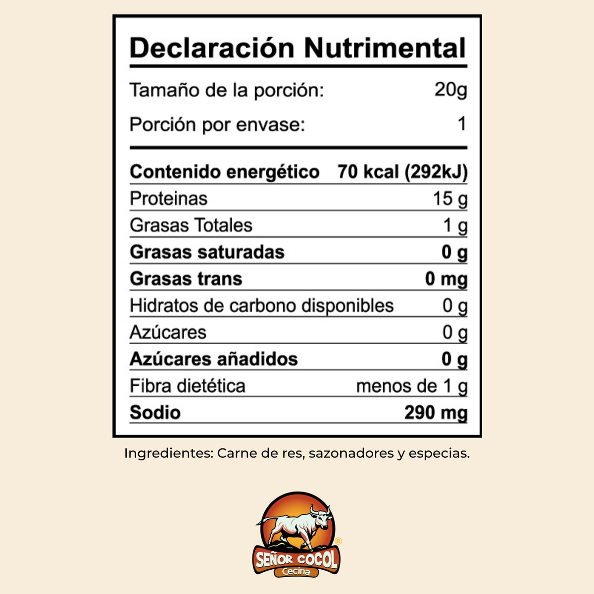 Cecina Natural 100% de Res